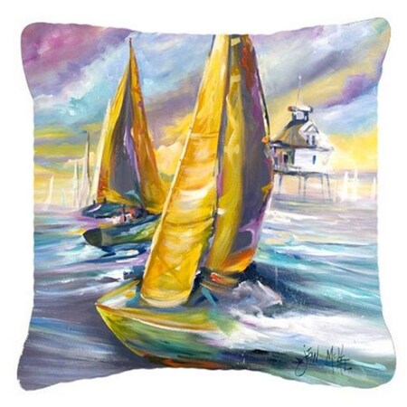 Carolines Treasures Carolines Treasures JMK1234PW1818 Middle Bay Lighthouse Sailboats Canvas Fabric Decorative Pillow JMK1234PW1818